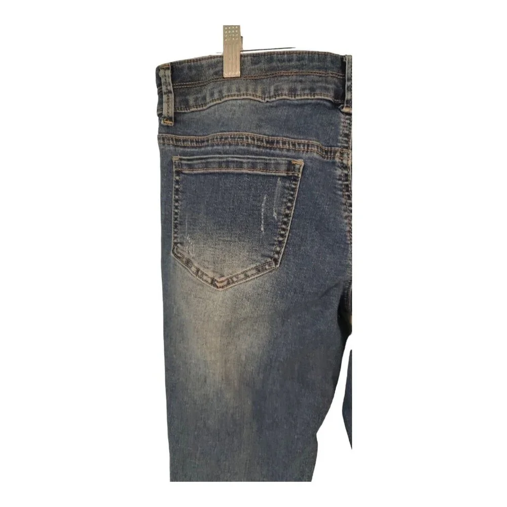 Mudd Girls Mid Rise Skinny Blue Jeans Distressed Medium Wash Size 18P